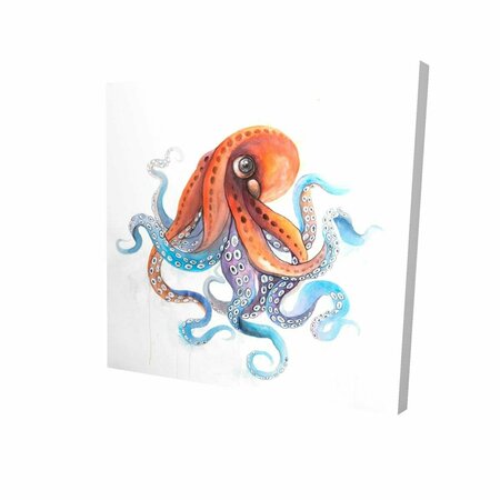 FONDO 12 x 12 in. Funny Colorful Octopus-Print on Canvas FO2780107